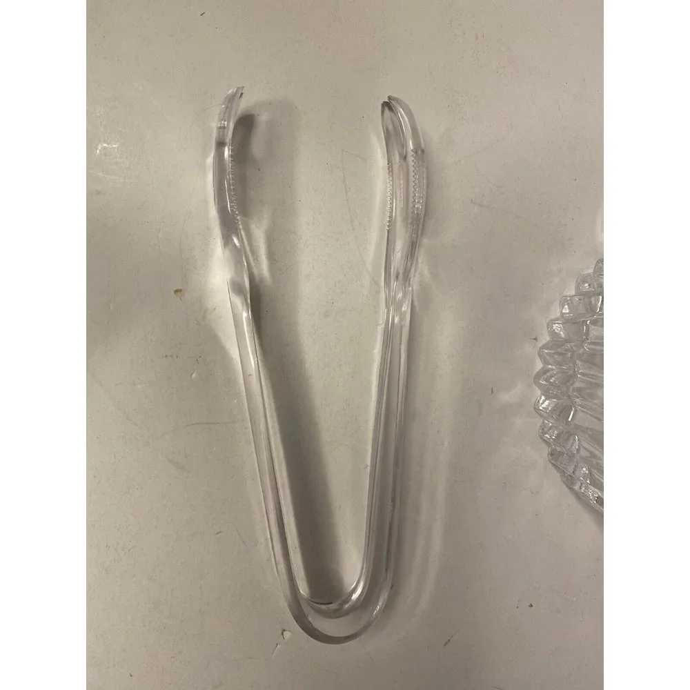 Vitg Princess House 24% Lead Crystal Ice Bucket & Tongs in the Heritage Pattern